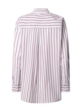 Gestreiftes Hemd Pepe Jeans Lenoir in Rosa und Weiß für Damen