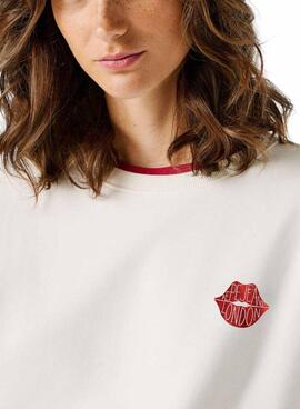 Sweatshirt Pepe Jeans Letha in Weiß für Damen