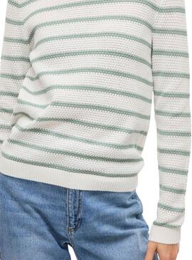 Pullover Vila Vidalo in Weiß und Grün für Damen