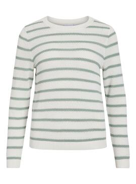 Pullover Vila Vidalo in Weiß und Grün für Damen
