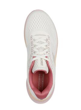 Skechers Go Run Sneaker in Weiß und Rosa für Damen.