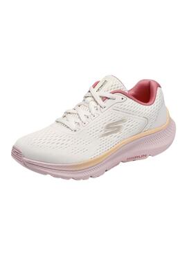 Skechers Go Run Sneaker in Weiß und Rosa für Damen.