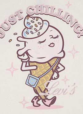 Levis Just Chillling T-Shirt in Beige für Mädchen.