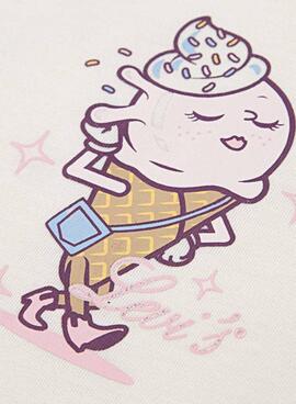 Levis Just Chillling T-Shirt in Beige für Mädchen.