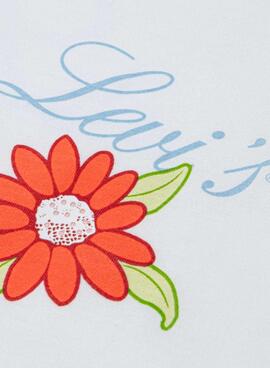 Levis Blumen T-Shirt in Weiß für Mädchen.