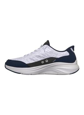 Skechers Contour Foam Turnschuhe in Weiß und Marineblau für Herren.