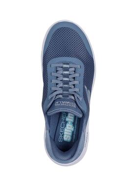 Turnschuhe Skechers Go Walk in Blau für Damen