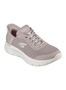 Skechers Go Walk beige Turnschuhe für Damen.