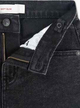 Bermuda Levis 511 Slim Fit schwarz für Jungen.