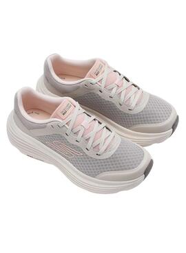 Skechers Max Cushioning Turnschuhe in Grau und Rosa für Damen