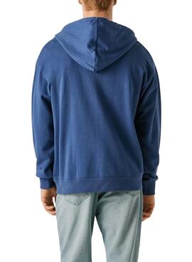Sweatshirt mit Reißverschluss Pepe Jeans Geo blau für Herren.