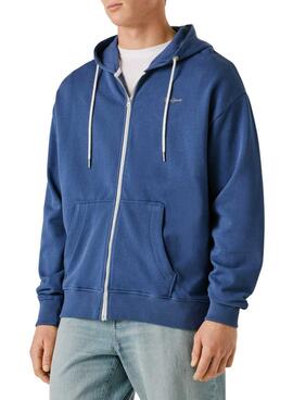 Sweatshirt mit Reißverschluss Pepe Jeans Geo blau für Herren.