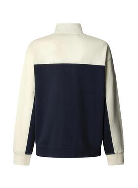 Hoodie Pepe Jeans Gaspar Nothing Hill in Blau und Weiß für Herren.