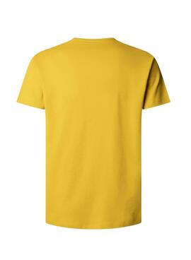 T-Shirt Pepe Jeans Basic Gelb für Herren