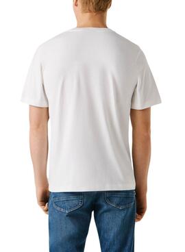 T-Shirt Pepe Jeans Summer Logo weiß für Herren.