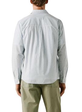 Hemd Pepe Jeans Presley geometrisch blau und weiß für Herren.