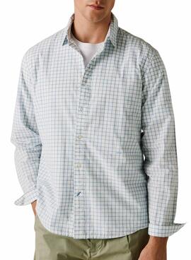 Hemd Pepe Jeans Presley geometrisch blau und weiß für Herren.