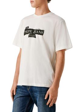 T-Shirt Pepe Jeans Griffin weiß für Herren