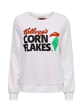 Sweatshirt Only Kelloggs Weiß Damen