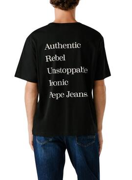 T-shirt Pepe Jeans Garret Schwarz für Herren.