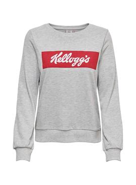 Sweatshirt Only Kelloggs Grau Damen