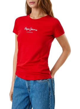 T-Shirt Pepe Jeans Virginia rot für Damen.
