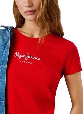 T-Shirt Pepe Jeans Virginia rot für Damen.