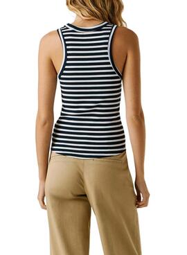 T-shirt Pepe Jeans Marian in blau und weiß für Damen.