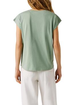 T-Shirt Pepe Jeans Bloom in Grün für Damen