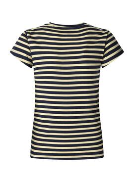 T-shirt Pepe Jeans Merida blau und gelb für Damen