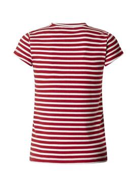 Pepe Jeans Merida T-Shirt in Rot und Weiß für Damen