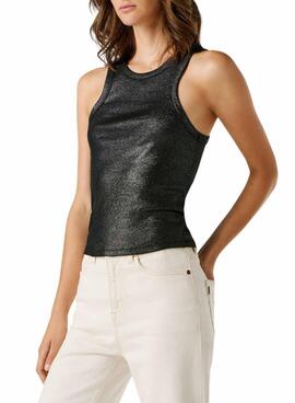 Top Pepe Jeans Birdey Schwarz Metallic für Damen