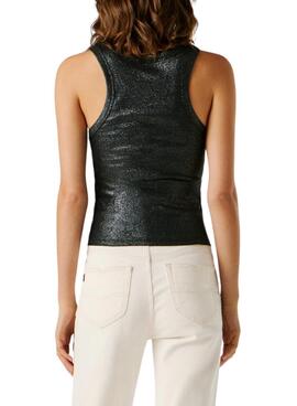 Top Pepe Jeans Birdey Schwarz Metallic für Damen