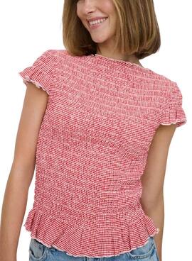 Top Only Celle mit rotem Vichy-Muster für Damen