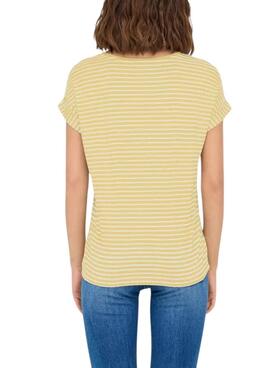 T-shirt Only Moster Striped Gelb für Damen