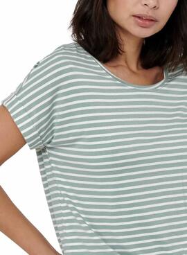 T-shirt Only Moster Streifen Grün für Damen