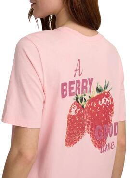 T-Shirt Only Lucy Pink für Damen.