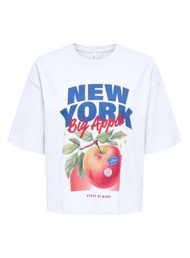 T-Shirt Only Jossi New York weiß für Damen