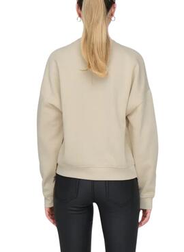 Pullover Only Onlsweat Life in Beige für Damen