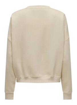 Pullover Only Onlsweat Life in Beige für Damen