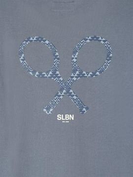 Pullover Silbon mit ethnischem blauem Logo für Herren