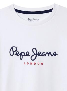 T-Shirt Logo Pepe Jeans New Art Weiß für Jungen