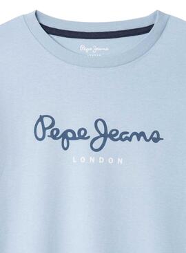 T-shirt Pepe Jeans New Arta Logo Hellblau für Jungen.
