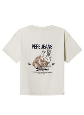 T-shirt Pepe Jeans Cutbert in Weiß für Jungen.