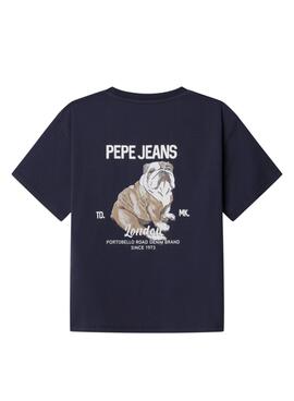 T-Shirt Pepe Jeans Cutbert in Marineblau für Jungen