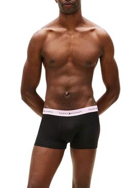 Pack 3 Unterhosen Tommy Hilfiger Trunk Signature schwarz multi für Herren.