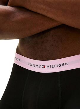 Pack 3 Unterhosen Tommy Hilfiger Trunk Signature schwarz multi für Herren.
