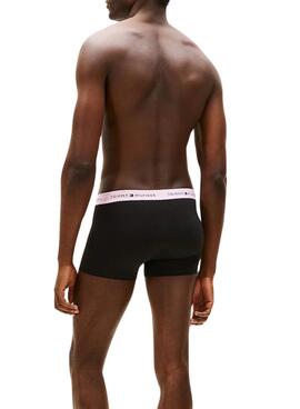 Pack 3 Unterhosen Tommy Hilfiger Trunk Signature schwarz multi für Herren.