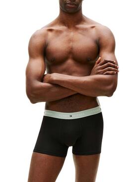 Pack 3 Unterhosen Tommy Hilfiger Trunk Signature schwarz multi für Herren.