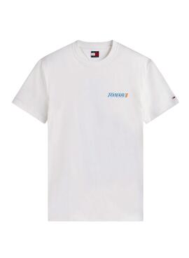 T-Shirt Tommy Jeans Vintage Logo Rückseite Beige für Herren